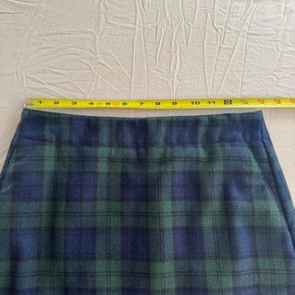 LOFT Green and Blue Plaid Mini A-Line Skirt NWT Size 2 - Picture 10 of 11